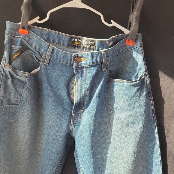 Ariat Rebar M4 Relaxed Boot Cut Men's Blue Jeans - Picture 2 of 8